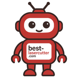 Illustration of a friendly robot analyzing laser cutters